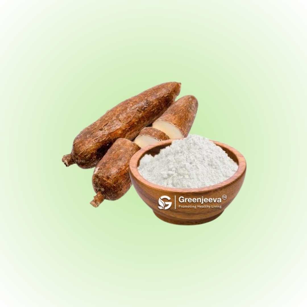 Organic Arrow Root powder, a starch used for thickening sauces and baking gluten-free products.