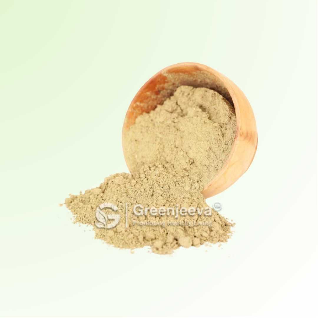 Organic Marshmallow Root powder, known for its soothing properties for the digestive system.