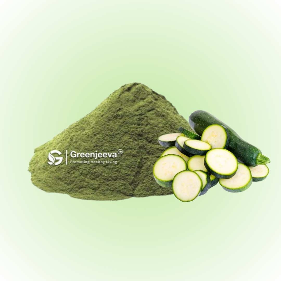 Organic Zucchini powder, a versatile ingredient for adding nutrients to various dishes.