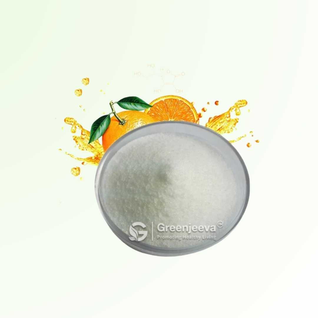 Granulated Vitamin C supplement with 97% purity, providing essential antioxidant support.