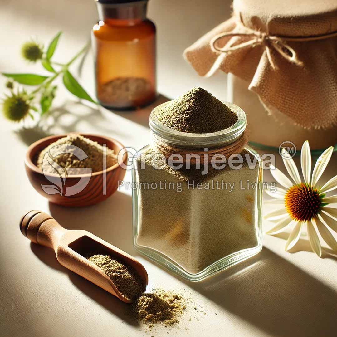 Echinacea Powder in a Glass Jar