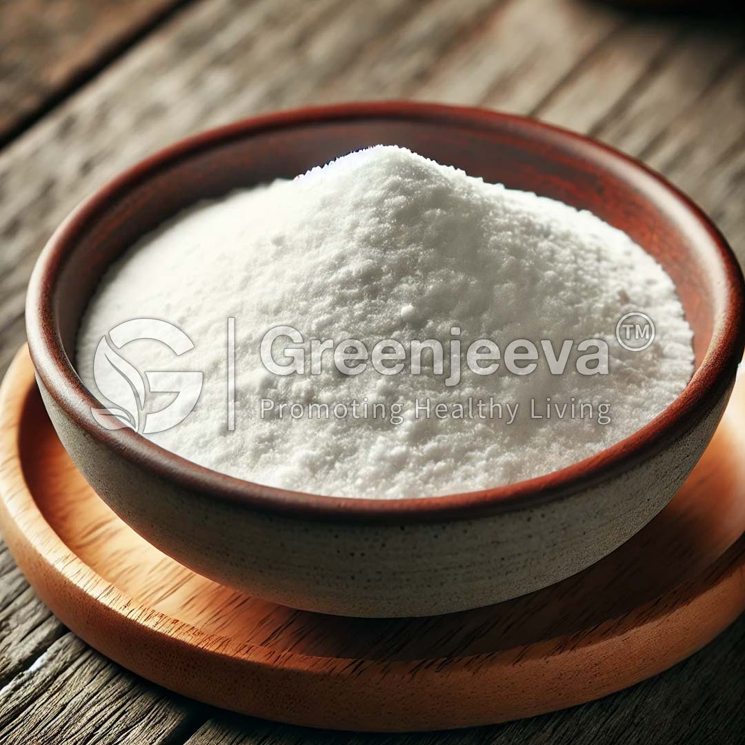 Xylitol in a wooden bowl