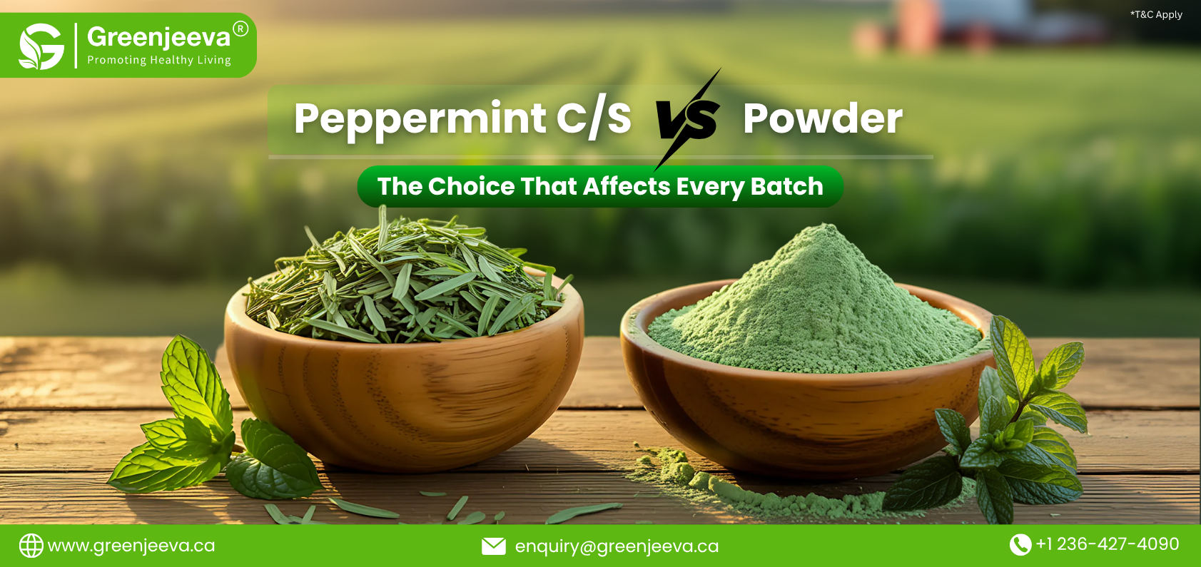 Does organic Peppermint C/S Retain More Active Compounds Than Powder?